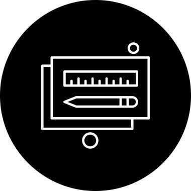  kalem ve cetvel simgesi çizimi 