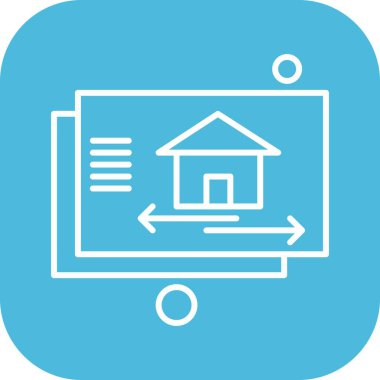  ev düz simgesi, vektör illüstrasyonu