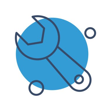  İngiliz anahtarı simgesi vektör illüstrasyonu 