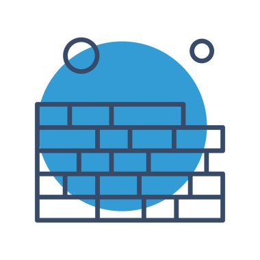 tuğla duvar simgesi vektör illüstrasyonu 