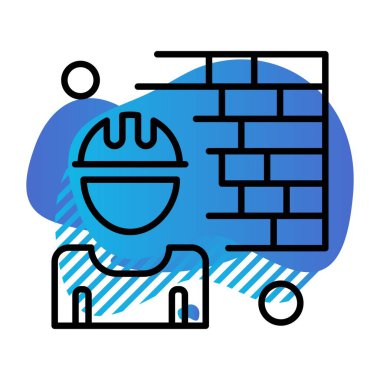 tuğla duvar simgesi vektör illüstrasyonu 