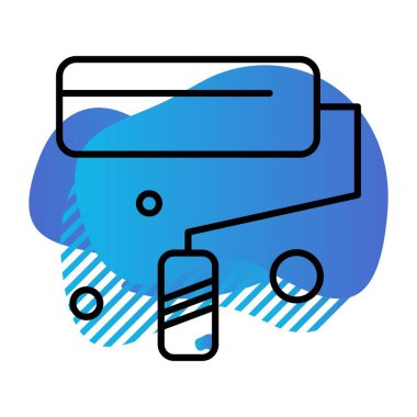 Boya Roller Web Simgesi, vektör illüstrasyonu