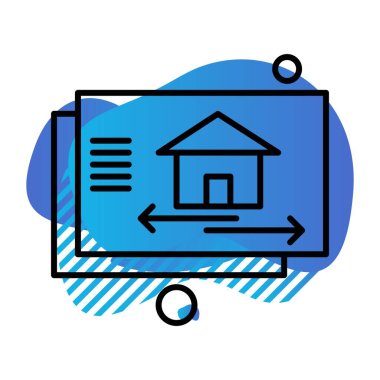  ev düz simgesi, vektör illüstrasyonu