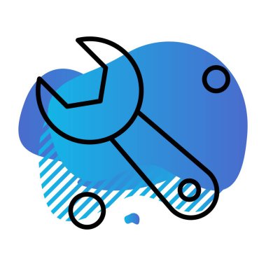  İngiliz anahtarı simgesi vektör illüstrasyonu 