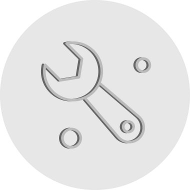  İngiliz anahtarı simgesi vektör illüstrasyonu 