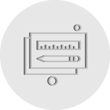  kalem ve cetvel simgesi çizimi 