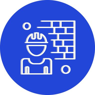 tuğla duvar simgesi vektör illüstrasyonu 