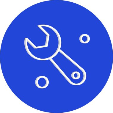  İngiliz anahtarı simgesi vektör illüstrasyonu 