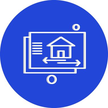  ev düz simgesi, vektör illüstrasyonu