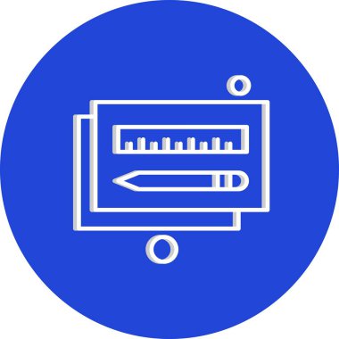  kalem ve cetvel simgesi çizimi 