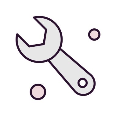  İngiliz anahtarı simgesi vektör illüstrasyonu 