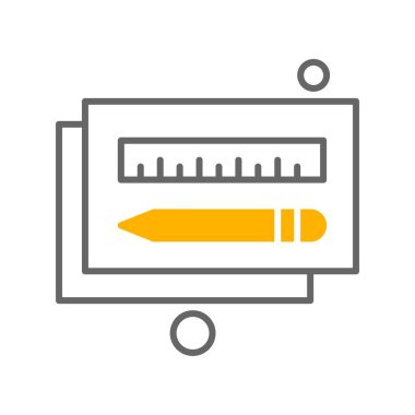  kalem ve cetvel simgesi çizimi 