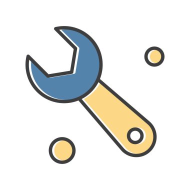  İngiliz anahtarı simgesi vektör illüstrasyonu 