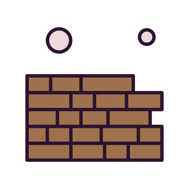 tuğla duvar simgesi vektör illüstrasyonu 