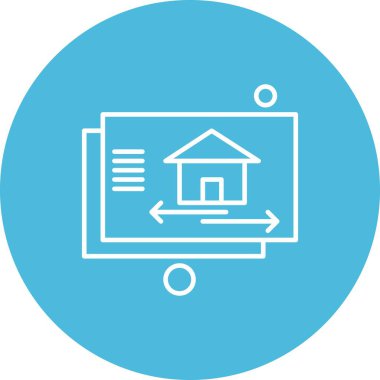  ev düz simgesi, vektör illüstrasyonu