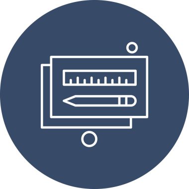  kalem ve cetvel simgesi çizimi 