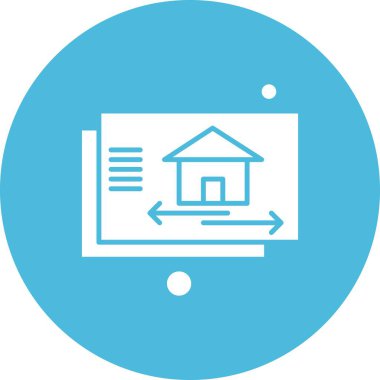  ev düz simgesi, vektör illüstrasyonu