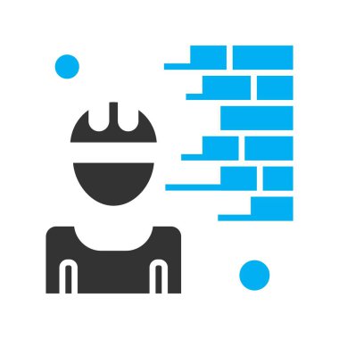 tuğla duvar simgesi vektör illüstrasyonu 