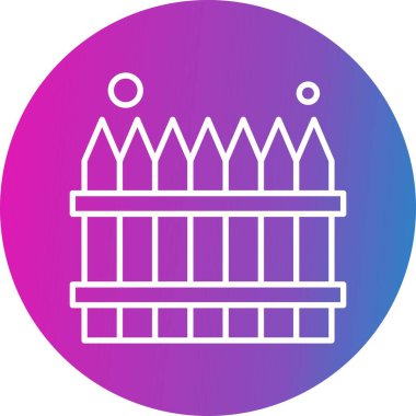 çit simgesi vektör illüstrasyonu 