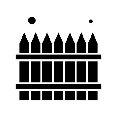 çit simgesi vektör illüstrasyonu 