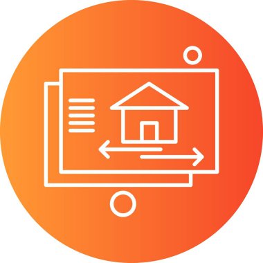  ev düz simgesi, vektör illüstrasyonu