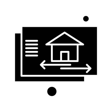  ev düz simgesi, vektör illüstrasyonu