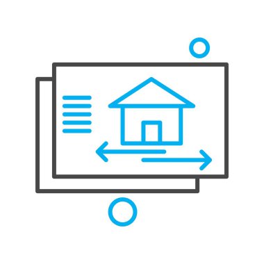  ev düz simgesi, vektör illüstrasyonu