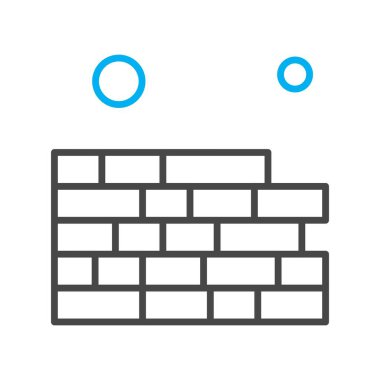 tuğla duvar simgesi vektör illüstrasyonu 