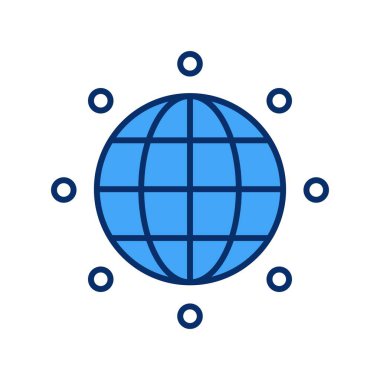 Dünya Düz Simgesi, Vektör illüstrasyonu