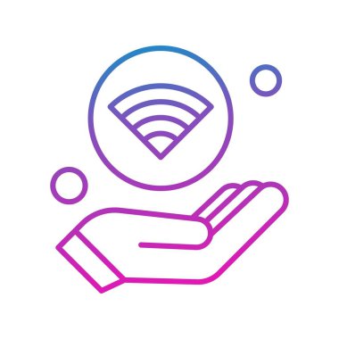 Nesnelerin internet konseptinin basit vektör simgesi