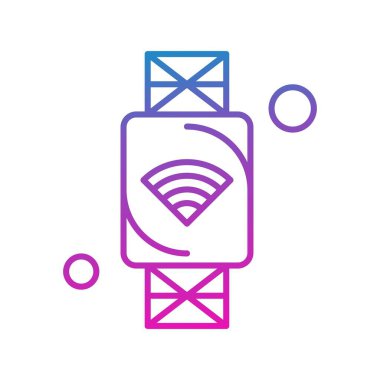 Nesnelerin internet konseptinin basit vektör simgesi