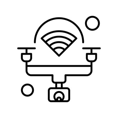 Nesnelerin internet konseptinin basit vektör simgesi