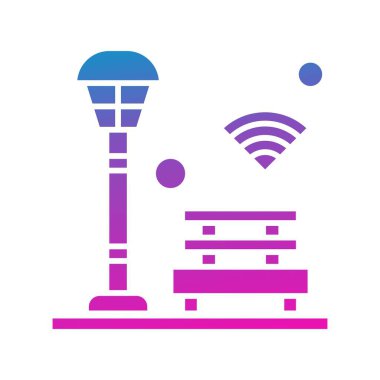 Nesnelerin internet konseptinin basit vektör simgesi