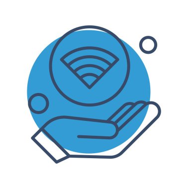 Nesnelerin internet konseptinin basit vektör simgesi