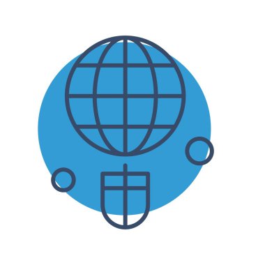 Dünya Düz Simgesi, Vektör illüstrasyonu