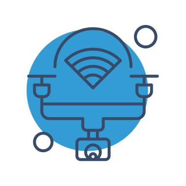 Nesnelerin internet konseptinin basit vektör simgesi