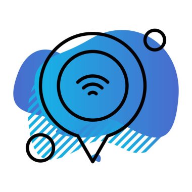 Nesnelerin internet konseptinin basit vektör simgesi