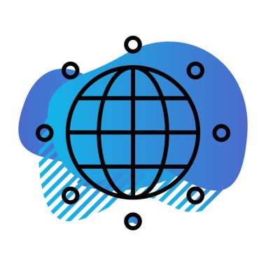 Dünya Düz Simgesi, Vektör illüstrasyonu