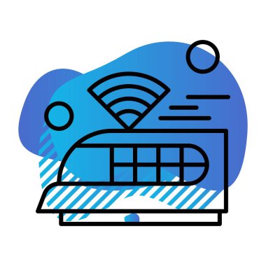 Nesnelerin internet konseptinin basit vektör simgesi