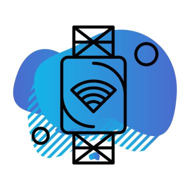 Nesnelerin internet konseptinin basit vektör simgesi