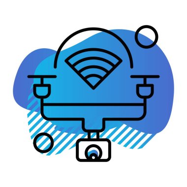 Nesnelerin internet konseptinin basit vektör simgesi