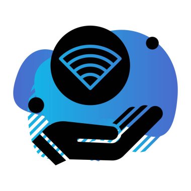 Nesnelerin internet konseptinin basit vektör simgesi