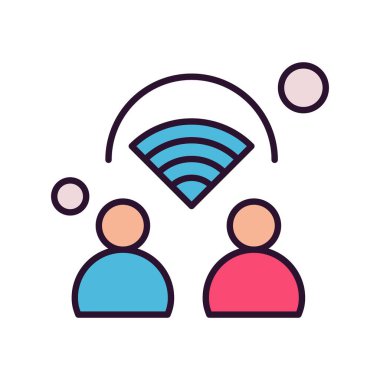 Nesnelerin internet konseptinin basit vektör simgesi