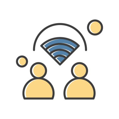 Nesnelerin internet konseptinin basit vektör simgesi