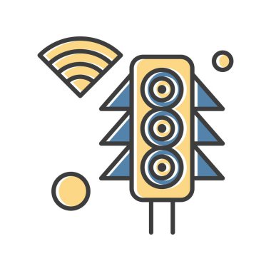 trafik sinyali simgesi, vektör illüstrasyonu