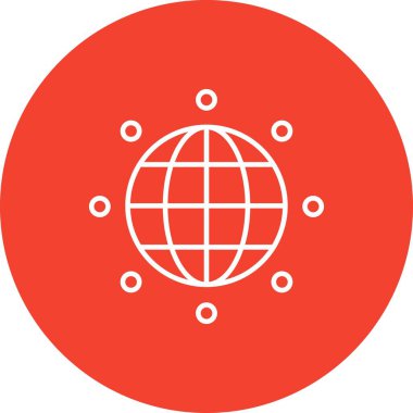 Dünya Düz Simgesi, Vektör illüstrasyonu