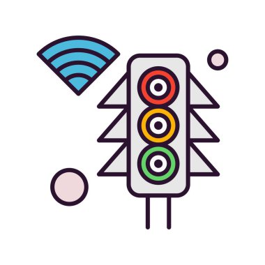 trafik sinyali simgesi, vektör illüstrasyonu