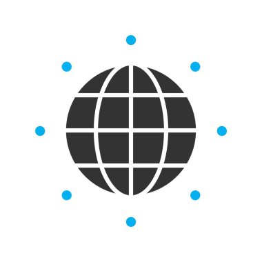 Dünya Düz Simgesi, Vektör illüstrasyonu