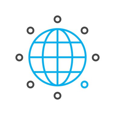 Dünya Düz Simgesi, Vektör illüstrasyonu