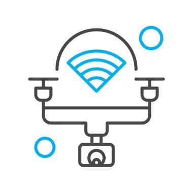  Drone simgesi, vektör illüstrasyonu 